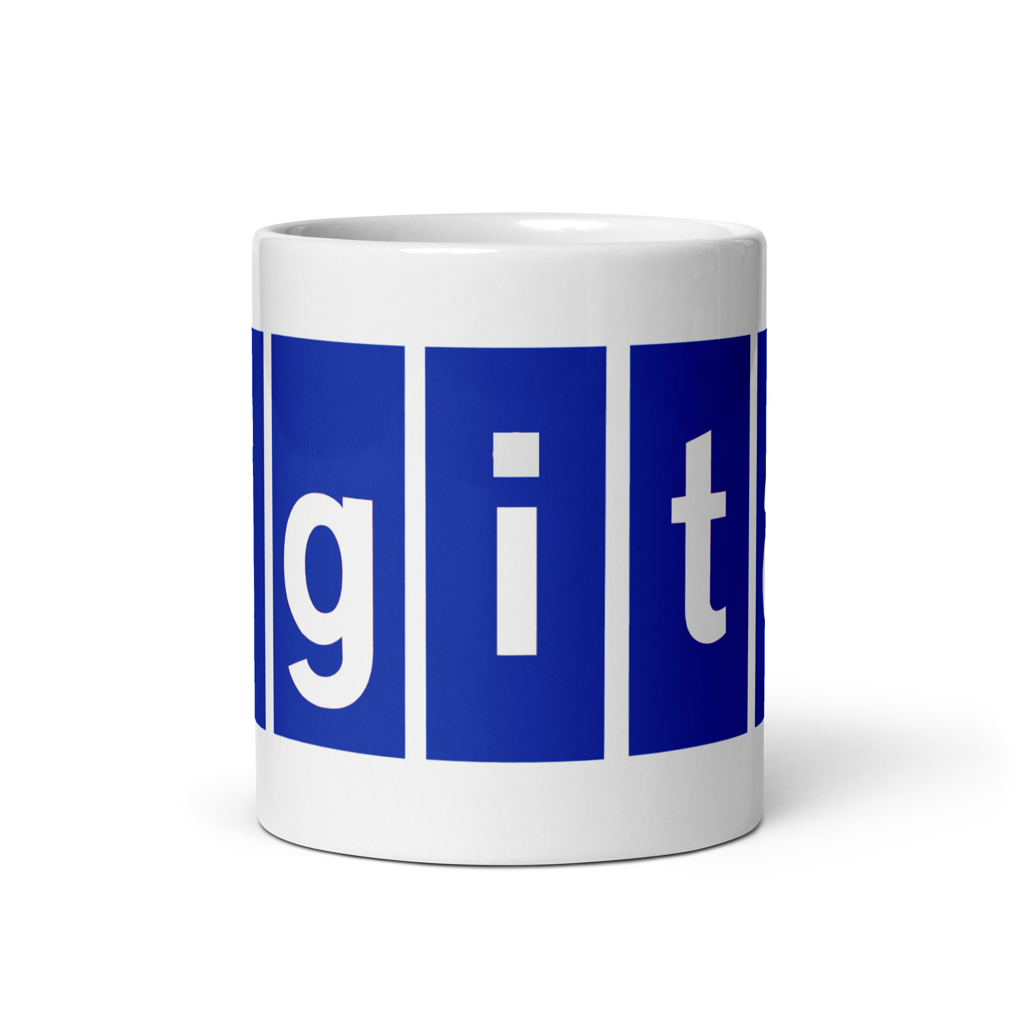 Digital Blue White glossy mug - Image 4