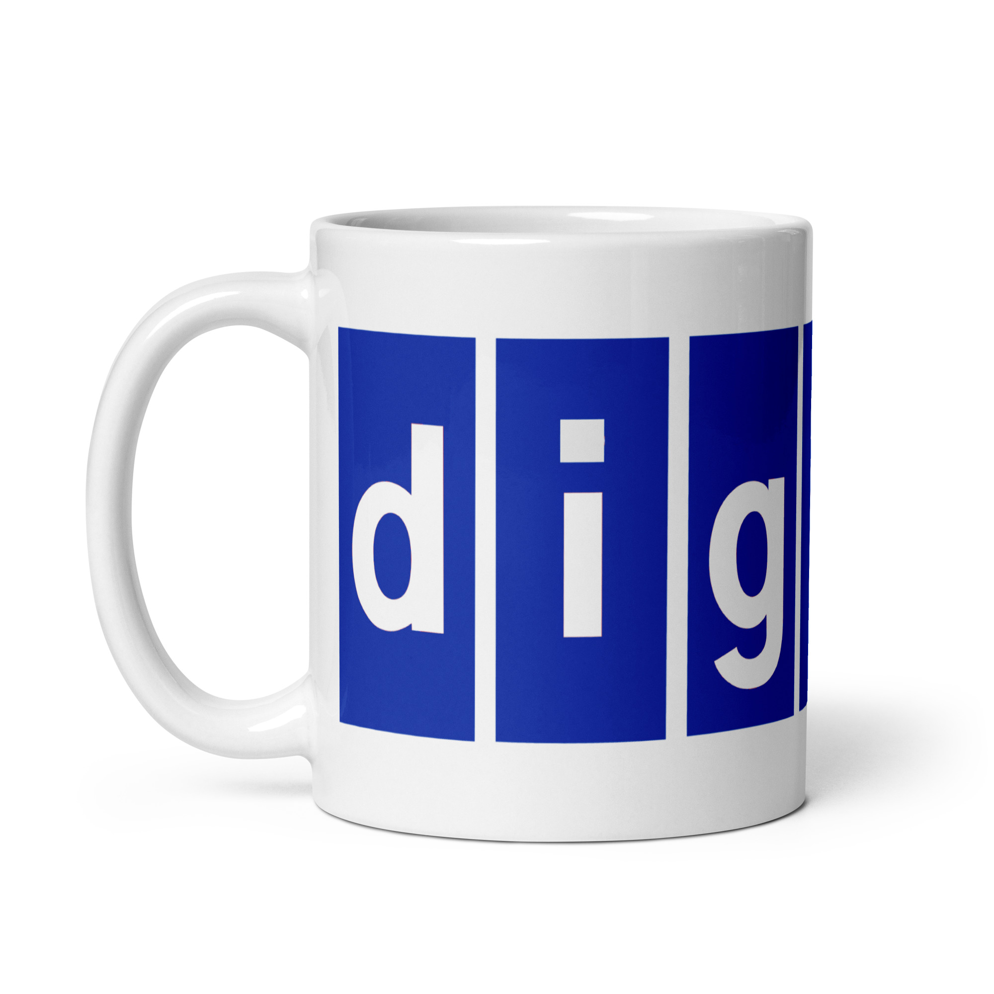 Digital Blue White glossy mug - Image 3