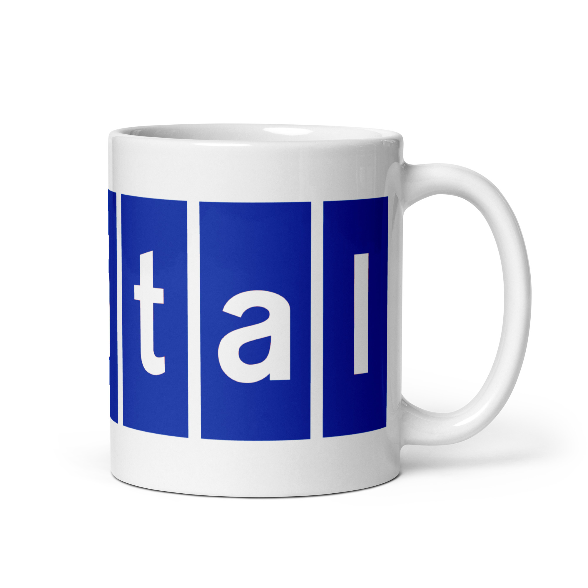 Digital Blue White glossy mug - Image 2