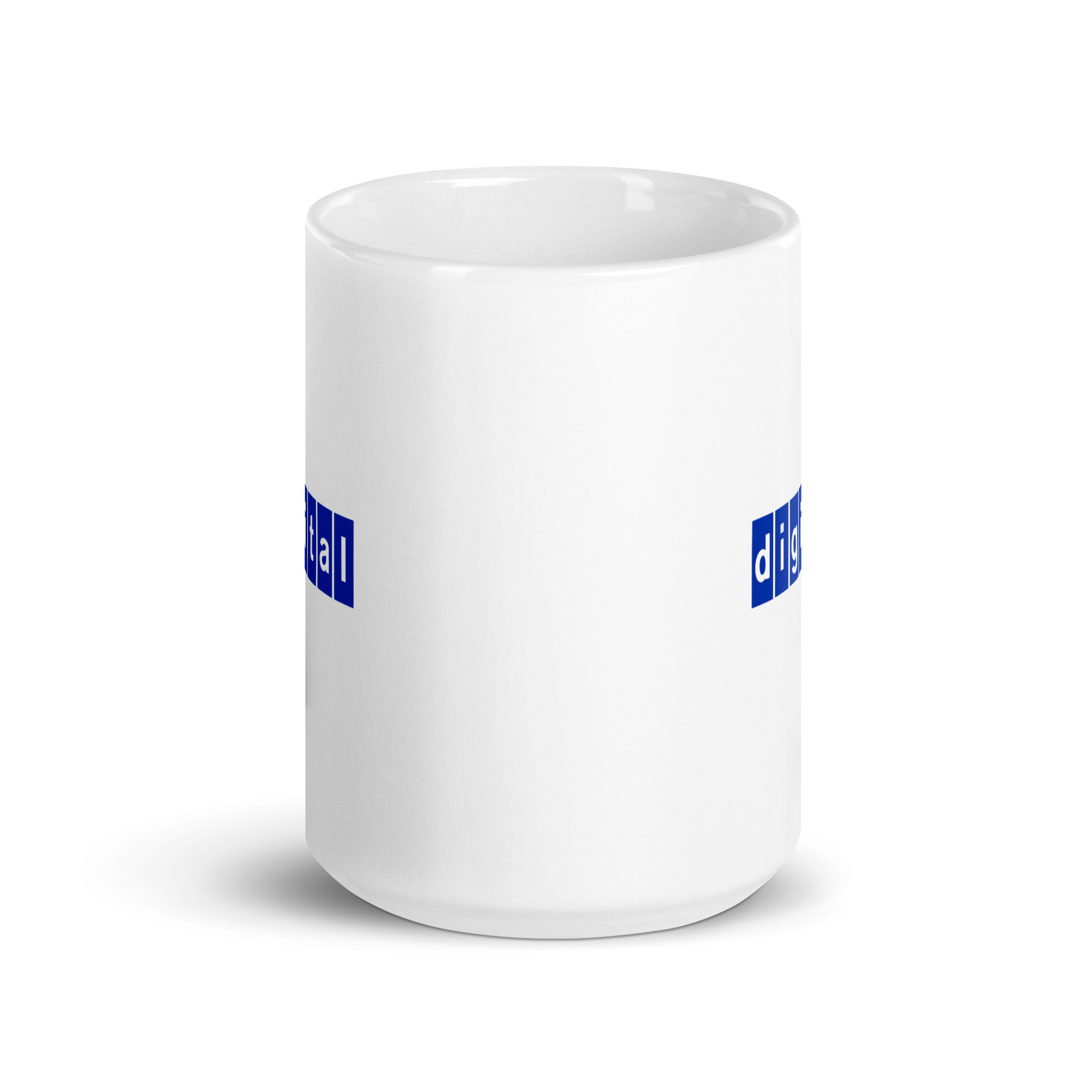 Digital Blue White glossy mug - Image 6