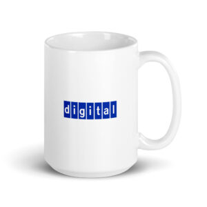 Digital Blue White glossy mug